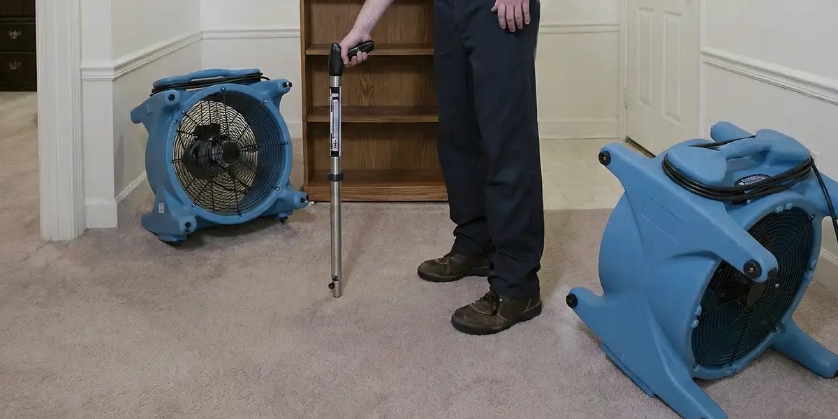 emergency water removal equipment deployed to dry a flooded residential interior in Tampa, FL