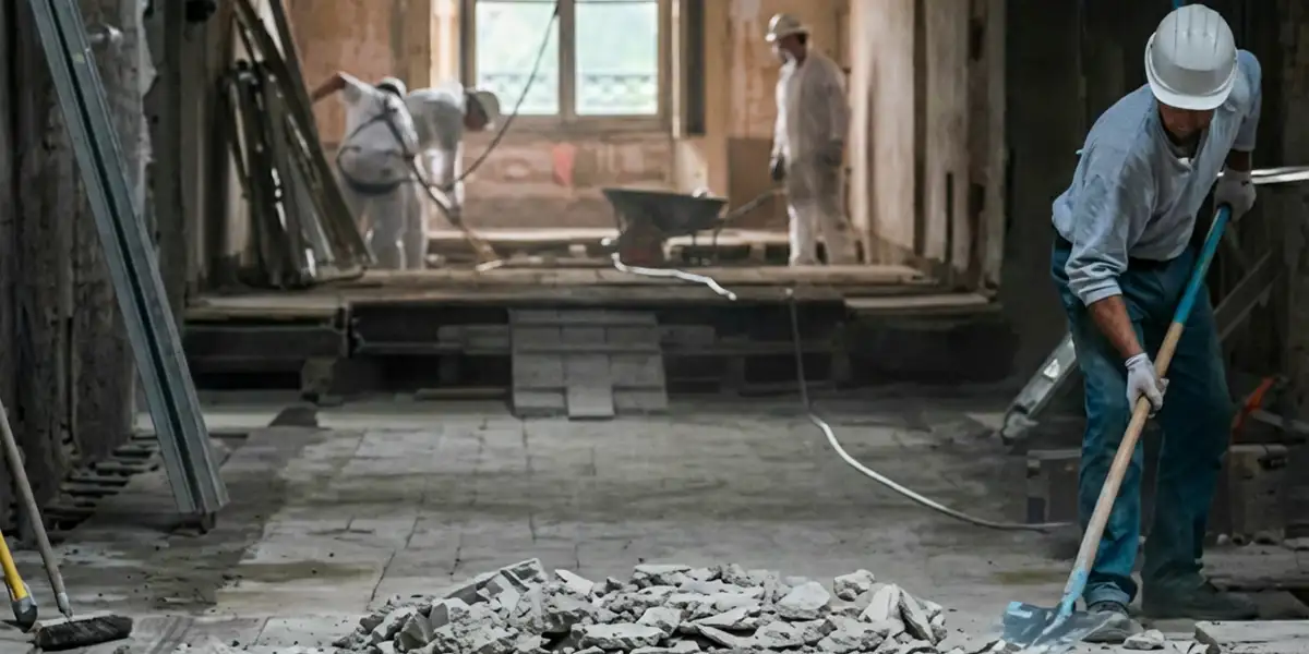 fire damage restoration professionals performing structural cleanup and restoration after a fire in Tampa, FL