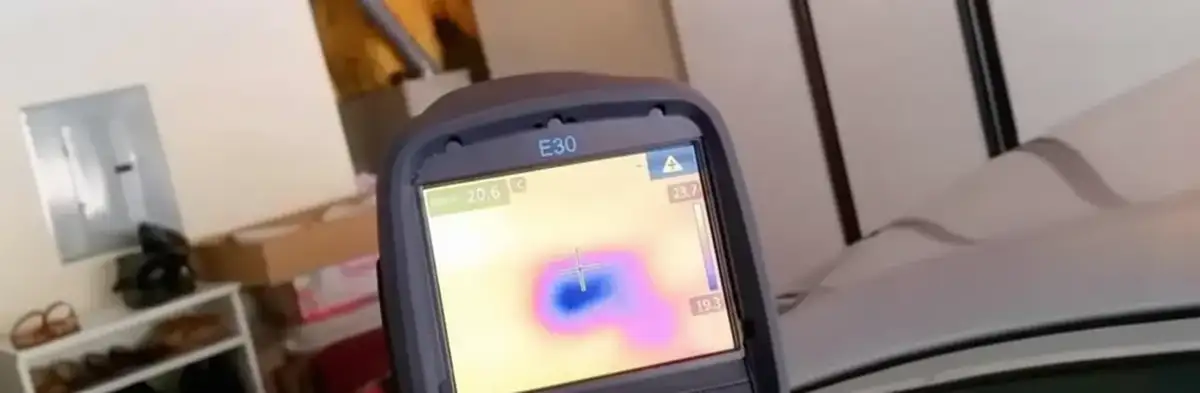 mold inspection using thermal imaging technology to detect moisture and hidden mold in a home in Tampa, FL